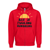 Red ray of sunshine Zipper Hoodie - artisFamous