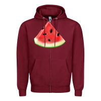 Burgundy Watermelon Slice Png Zipper Hoodie - artisFamous