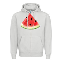 Dove Grey Watermelon Slice Png Zipper Hoodie - artisFamous