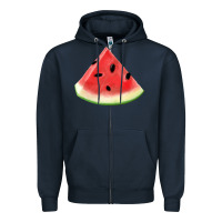 Navy Watermelon Slice Png Zipper Hoodie - artisFamous