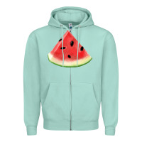 Seafoam Watermelon Slice Png Zipper Hoodie - artisFamous