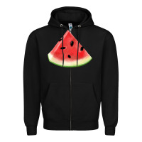 Black Watermelon Slice Png Zipper Hoodie - artisFamous