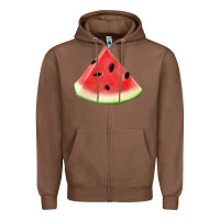Chestnut Watermelon Slice Png Zipper Hoodie - artisFamous