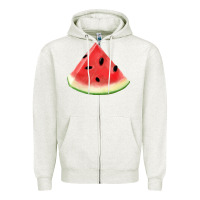Oatmeal Heather Watermelon Slice Png Zipper Hoodie - artisFamous
