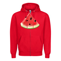 Red Watermelon Slice Png Zipper Hoodie - artisFamous