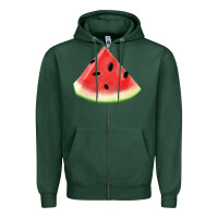 Sports Green Watermelon Slice Png Zipper Hoodie - artisFamous