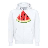 White Watermelon Slice Png Zipper Hoodie - artisFamous