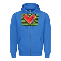 True Royal Watermelon Heart Zipper Hoodie - artisFamous