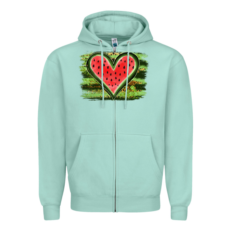 Watermelon Heart Zipper Hoodie by artisFamous | Teevron