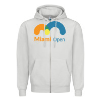 Dove Grey miami open Zipper Hoodie - artisFamous