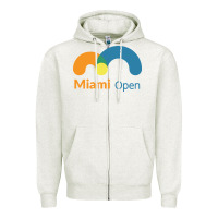 Oatmeal Heather miami open Zipper Hoodie - artisFamous