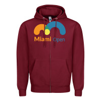 Burgundy miami open Zipper Hoodie - artisFamous