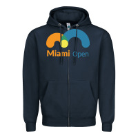 Navy miami open Zipper Hoodie - artisFamous