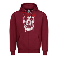 Burgundy mis .fits splat .ter t shirt Zipper Hoodie - artisFamous