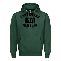 Sports Green long island ny gym style distressed amber print Zipper Hoodie - artisFamous