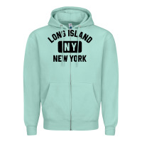 Seafoam long island ny gym style distressed amber print Zipper Hoodie - artisFamous