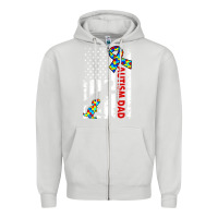 Dove Grey mens distressed dinosaur autism dad usa flag Zipper Hoodie - artisFamous