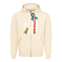 Sandshell mens distressed dinosaur autism dad usa flag Zipper Hoodie - artisFamous