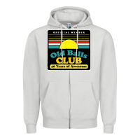 Dove Grey mens old balls club 40 years awesome Zipper Hoodie - artisFamous