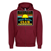 Burgundy mens old balls club 40 years awesome Zipper Hoodie - artisFamous