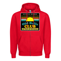 Red mens old balls club 40 years awesome Zipper Hoodie - artisFamous