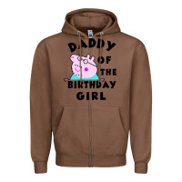 Chestnut mens peppa pig daddy of the birthday Zipper Hoodie - artisFamous