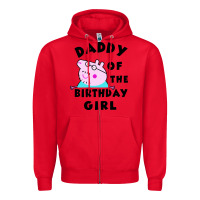 Red mens peppa pig daddy of the birthday Zipper Hoodie - artisFamous