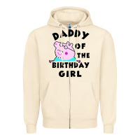 Sandshell mens peppa pig daddy of the birthday Zipper Hoodie - artisFamous
