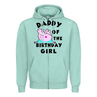 Seafoam mens peppa pig daddy of the birthday Zipper Hoodie - artisFamous