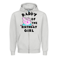 Dove Grey mens peppa pig daddy of the birthday Zipper Hoodie - artisFamous