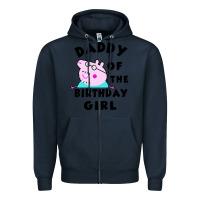 Navy mens peppa pig daddy of the birthday Zipper Hoodie - artisFamous
