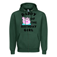 Sports Green mens peppa pig daddy of the birthday Zipper Hoodie - artisFamous