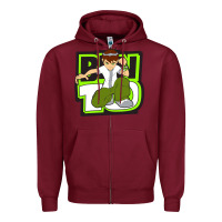 Burgundy ben tennyson ben 10 Zipper Hoodie - artisFamous