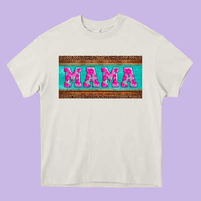 Floral Mama Mother's Day License Plate Heavy Core Tee Designed By Jasminsmagicworld