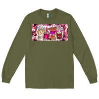 Army Green Valentine Coffee Long Sleeve Tee - CowhideDigitalArt