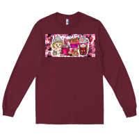 Burgundy Valentine Coffee Long Sleeve Tee - CowhideDigitalArt