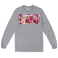 Heather Grey Valentine Coffee Long Sleeve Tee - CowhideDigitalArt