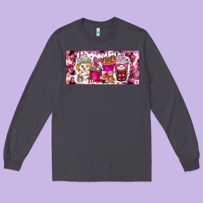 Valentine Coffee Long Sleeve Tee Designed By Cowhidedigitalart