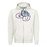 Oatmeal Heather gonzaga university bulldogs Zipper Hoodie - artisFamous