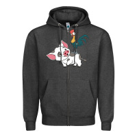 Charcoal Heather hei hei rooster and pig funny cartoon Zipper Hoodie - artisFamous