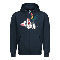 Navy hei hei rooster and pig funny cartoon Zipper Hoodie - artisFamous
