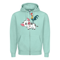 Seafoam hei hei rooster and pig funny cartoon Zipper Hoodie - artisFamous
