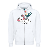 White hei hei rooster and pig funny cartoon Zipper Hoodie - artisFamous