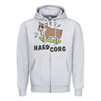 Heather Grey hard corg Zipper Hoodie - artisFamous
