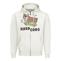 Oatmeal Heather hard corg Zipper Hoodie - artisFamous