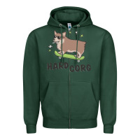 Sports Green hard corg Zipper Hoodie - artisFamous