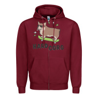 Burgundy hard corg Zipper Hoodie - artisFamous