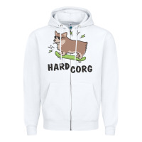 White hard corg Zipper Hoodie - artisFamous