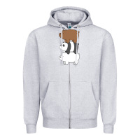 Heather Grey we bare bears the movie Zipper Hoodie - artisFamous