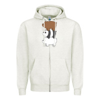 Oatmeal Heather we bare bears the movie Zipper Hoodie - artisFamous